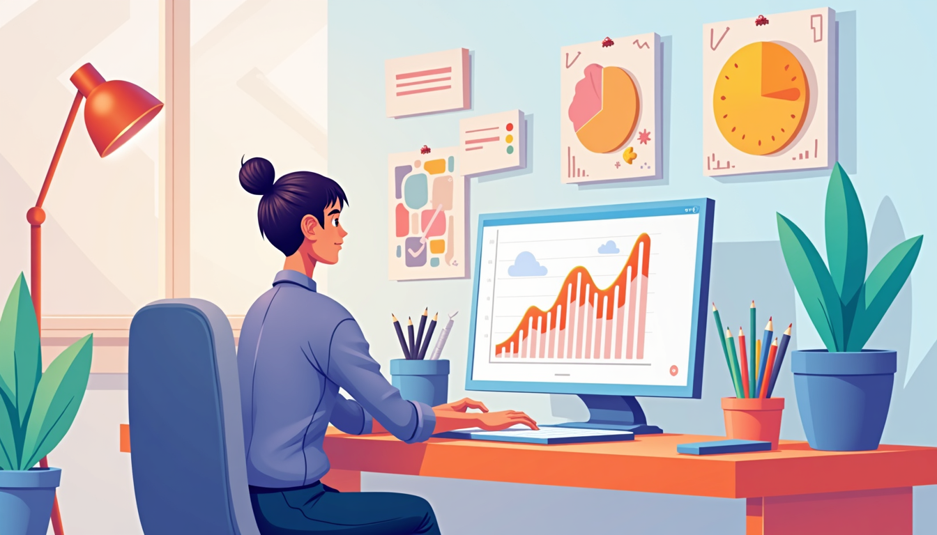 Ilustrație cu procesul de creare site web, reprezentând etapele de planificare, design și lansare, subliniind importanța