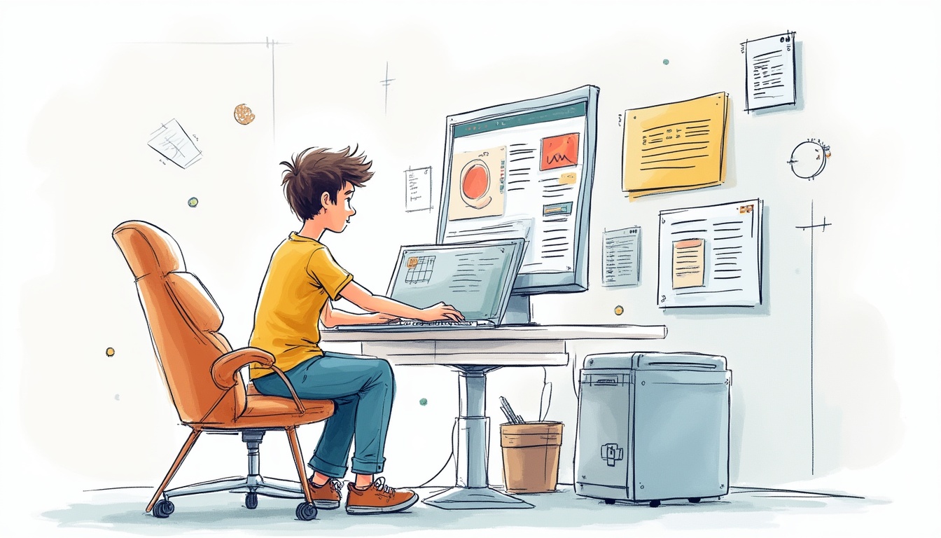 Ilustrație cu procesul de crearea unui site web de succes, cu etape de la planificare la lansare